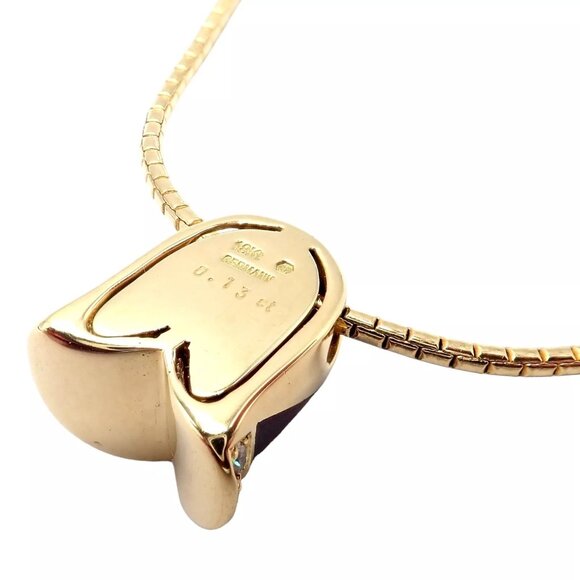 Authentic! Fabrege Diamond Tulip Red Enamel Pendant Necklace - Picture 4 of 11